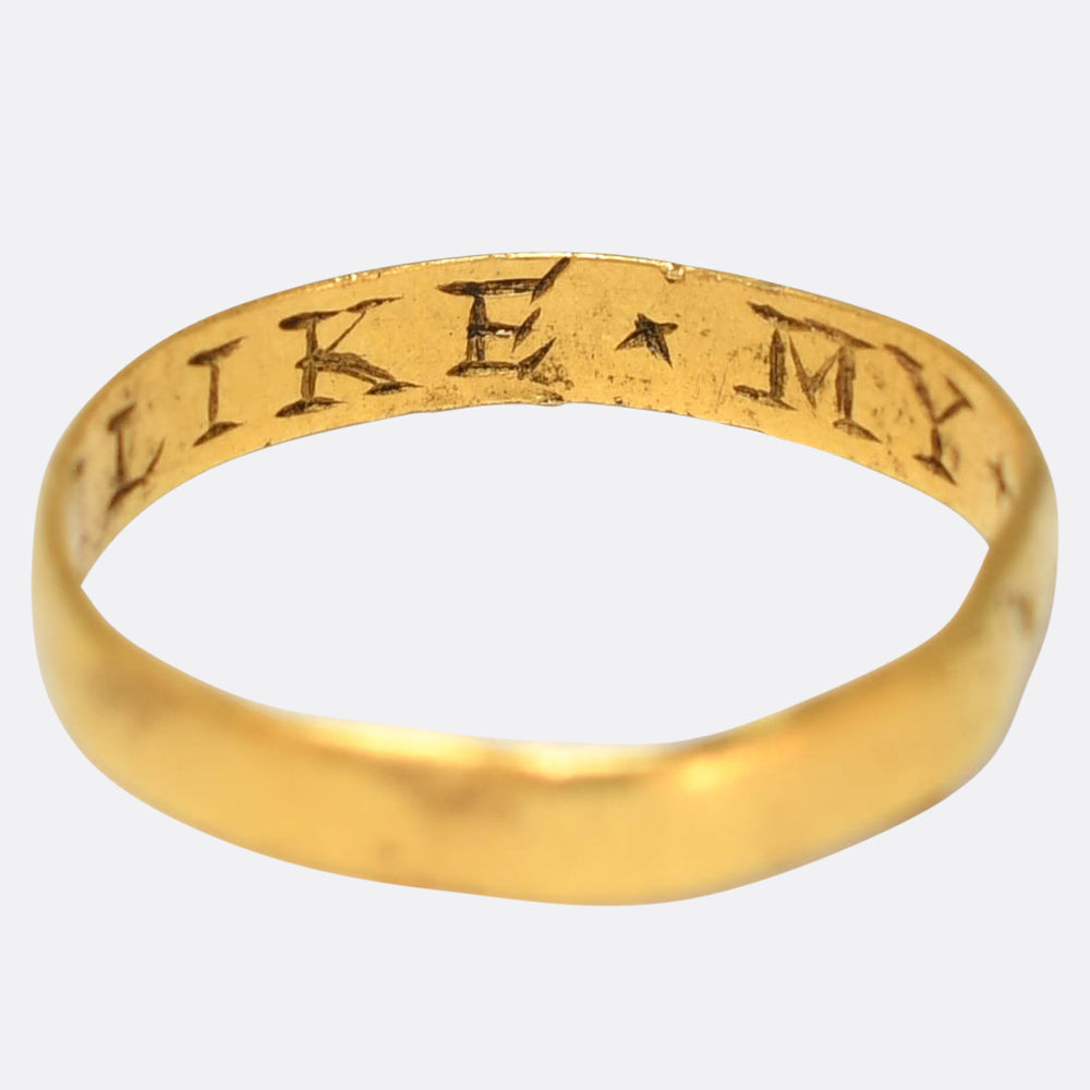 17th Century I Like My Choys Posy Ring