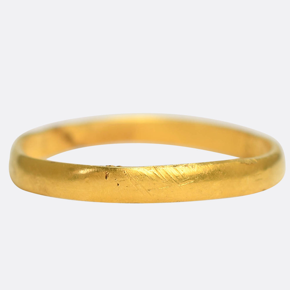 17th Century Noe Riches To Content Gold Posy Ring