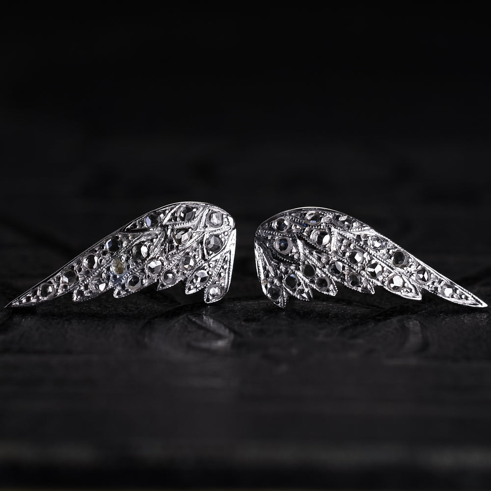 Edwardian Diamond Wing Stud Earrings