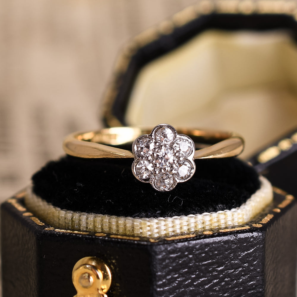 Edwardian Diamond Daisy Cluster Ring