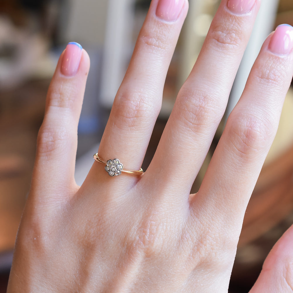 Edwardian Diamond Daisy Cluster Ring