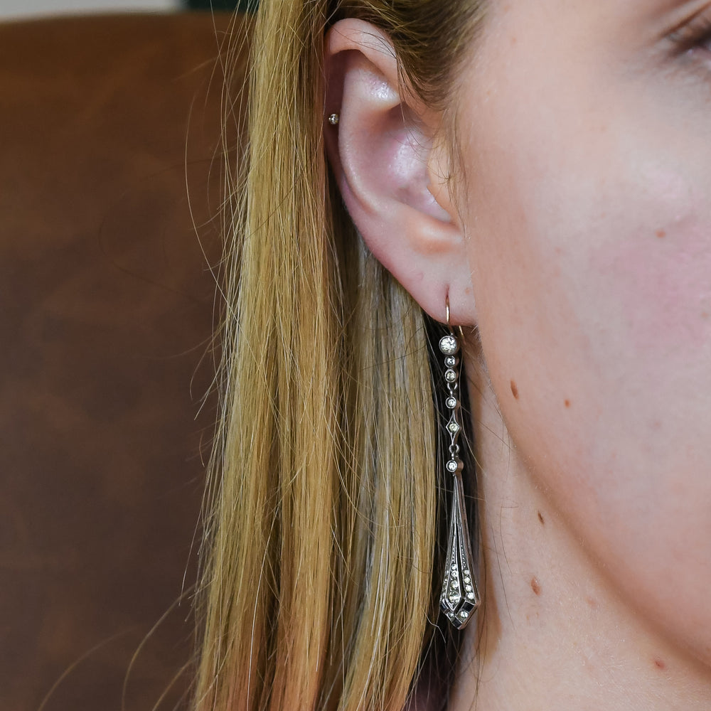 Art Deco Paste Drop Earrings