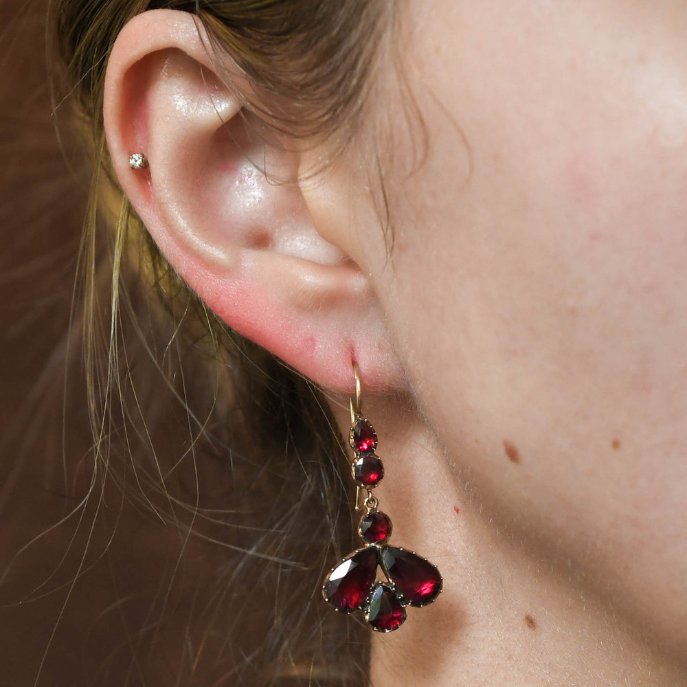 Georgian Garnet Drop Earrings