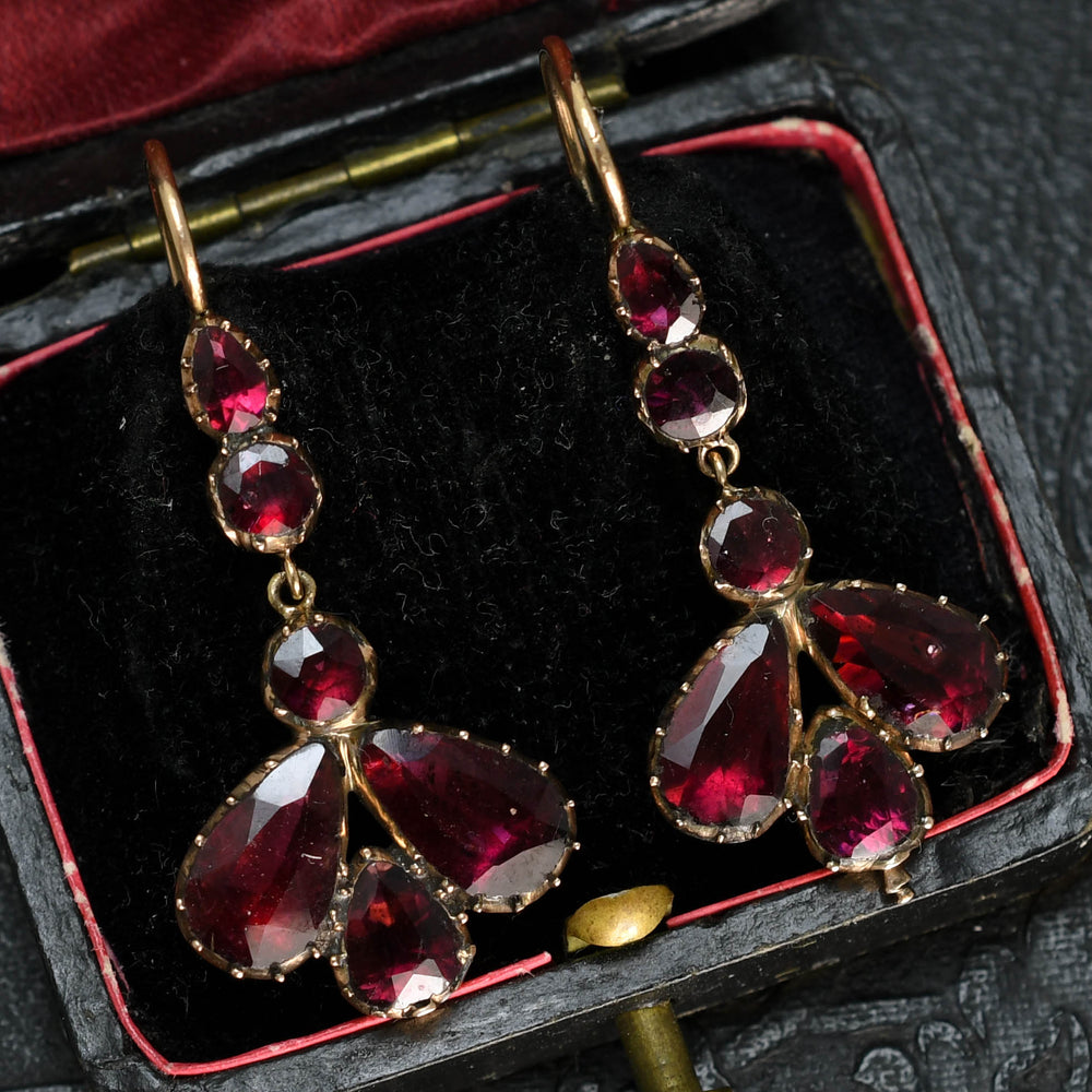Georgian Garnet Drop Earrings