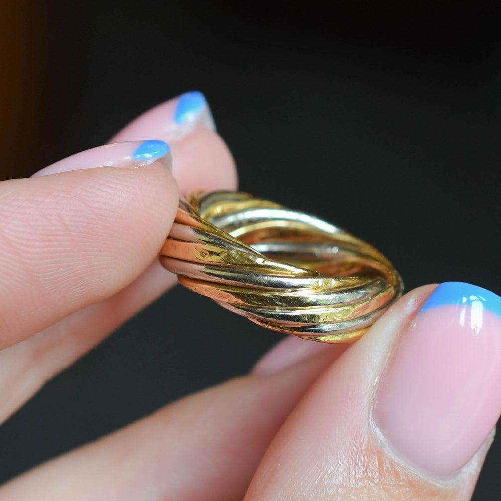 1980s Van Cleef & Arpels Bi-Metal Twist Ring