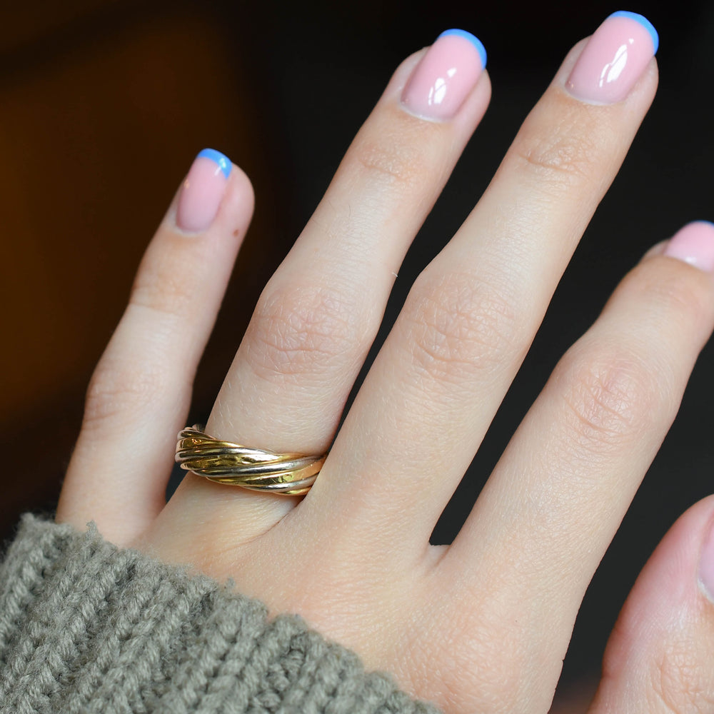 1980s Van Cleef & Arpels Bi-Metal Twist Ring