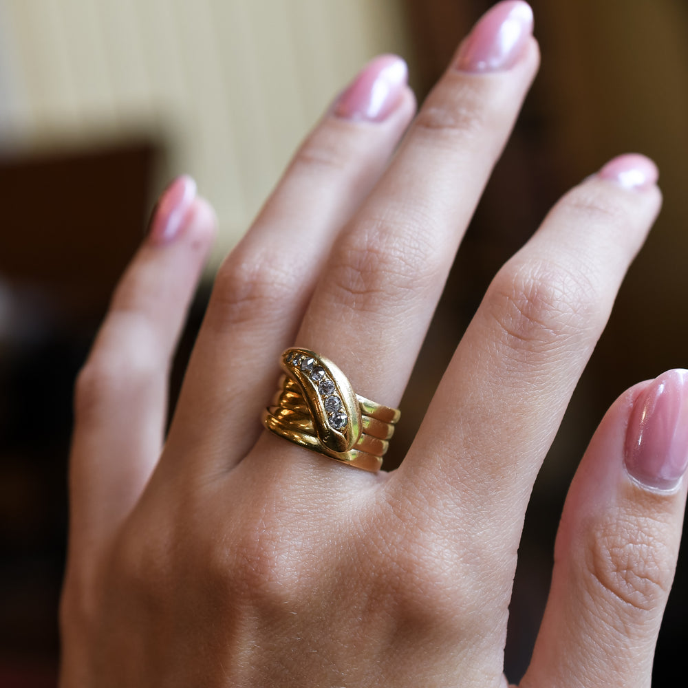 Victorian Diamond Serpent Ring