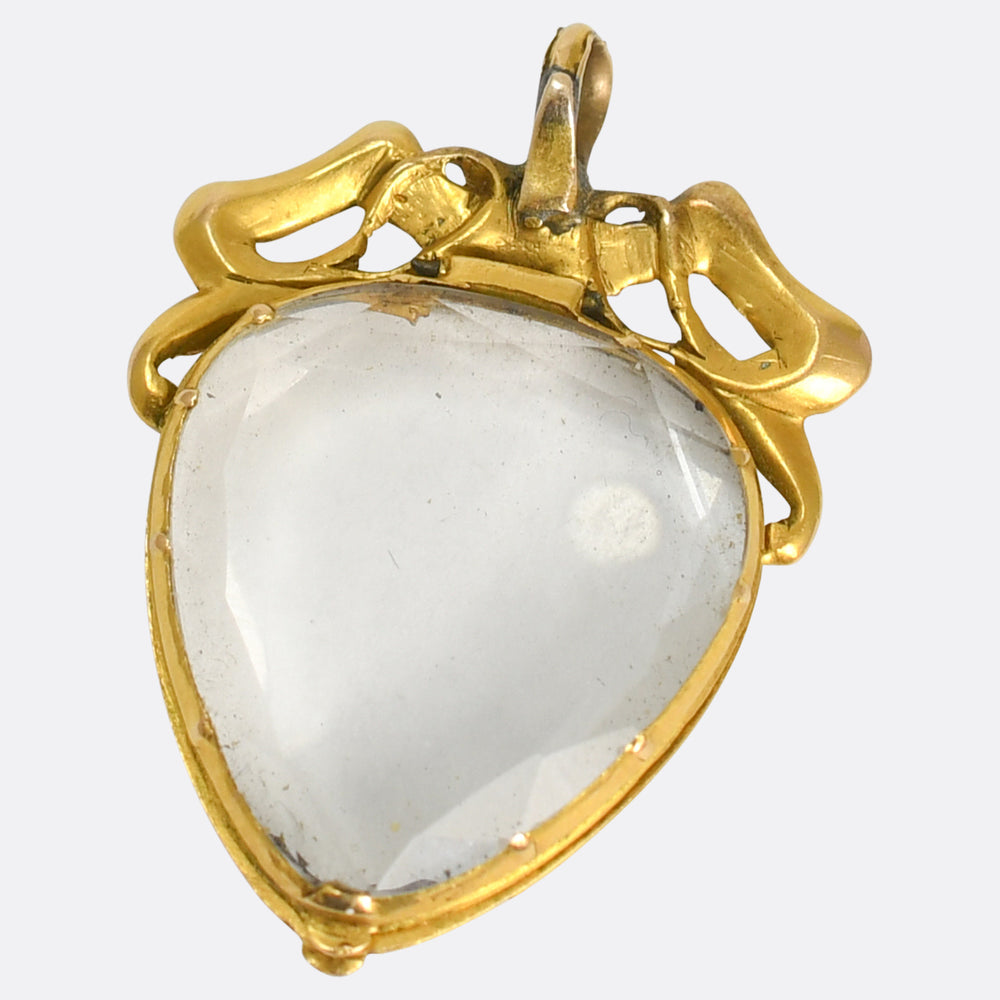 18th Century Au Plus Fidelle Rock Crystal Heart Locket
