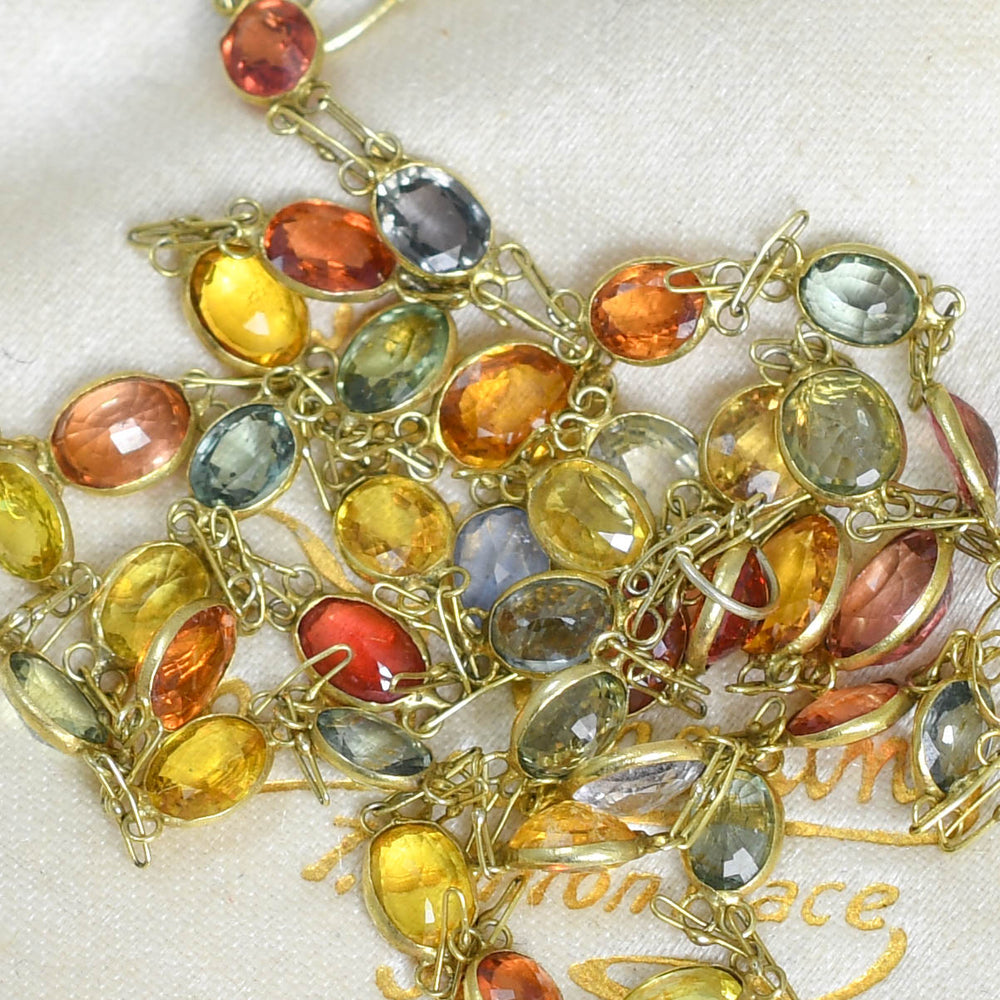 Edwardian Multi-Sapphire Chain Necklace