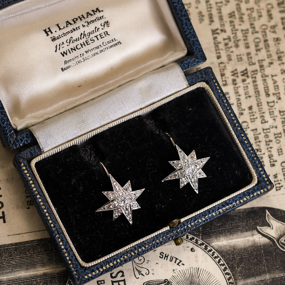 Victorian Diamond Star Earrings