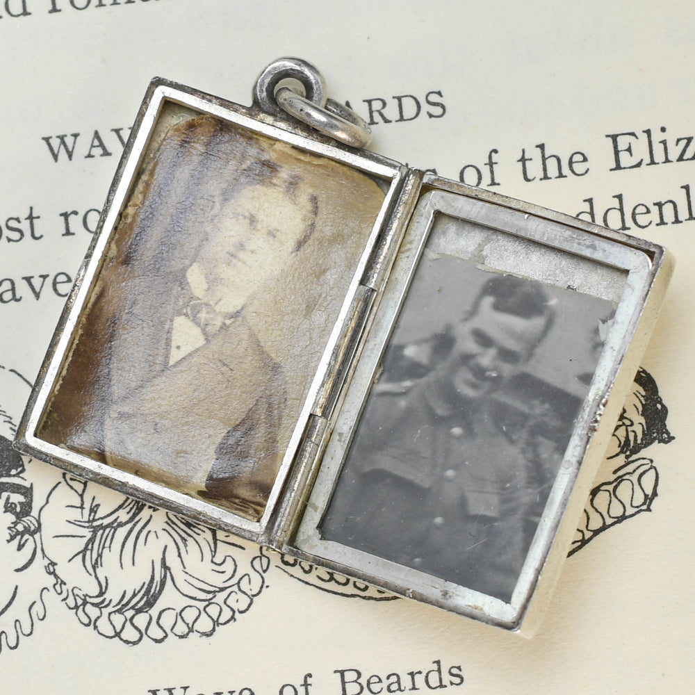 Late Victorian Enamel Queen of Spades Locket Pendant