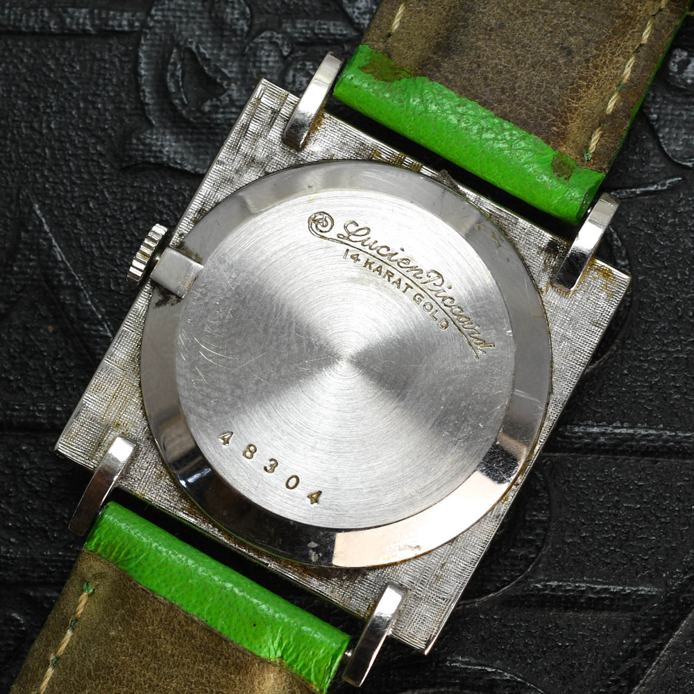 1970's Lucien Piccard Diamond & 14k White Gold Wristwatch