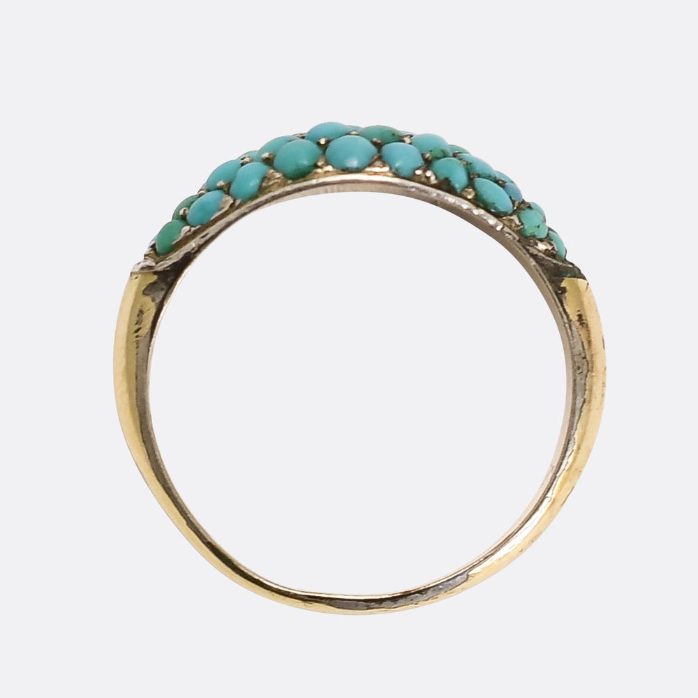 Victorian Pavé Turquoise Bombé Ring