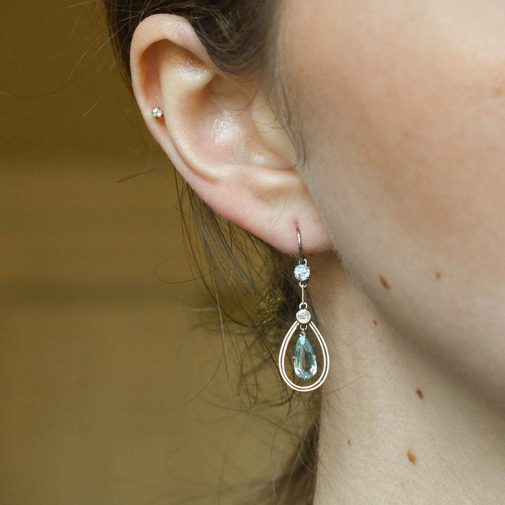 Edwardian Aquamarine & Diamond Boxed Demi-Parure