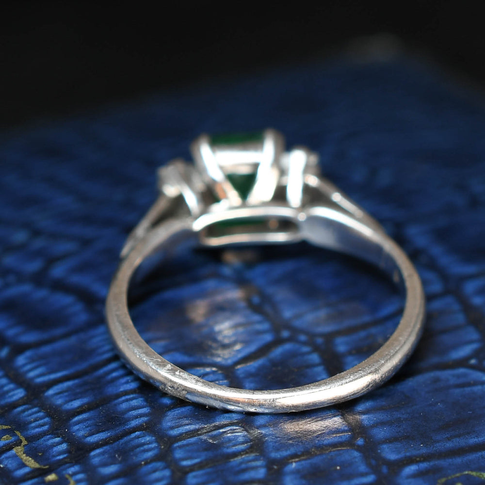 Vintage Emerald & Diamond 3-Stone Ring