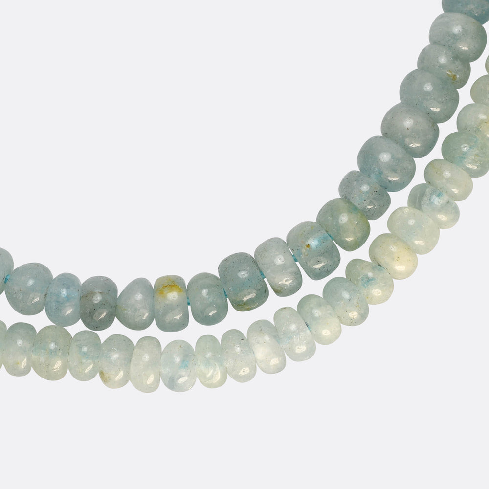 1920's Aquamarine Bead Necklace
