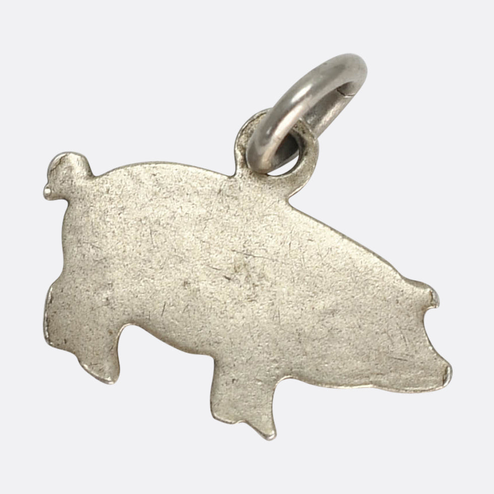 1920's Enamel Lucky Pig Charm