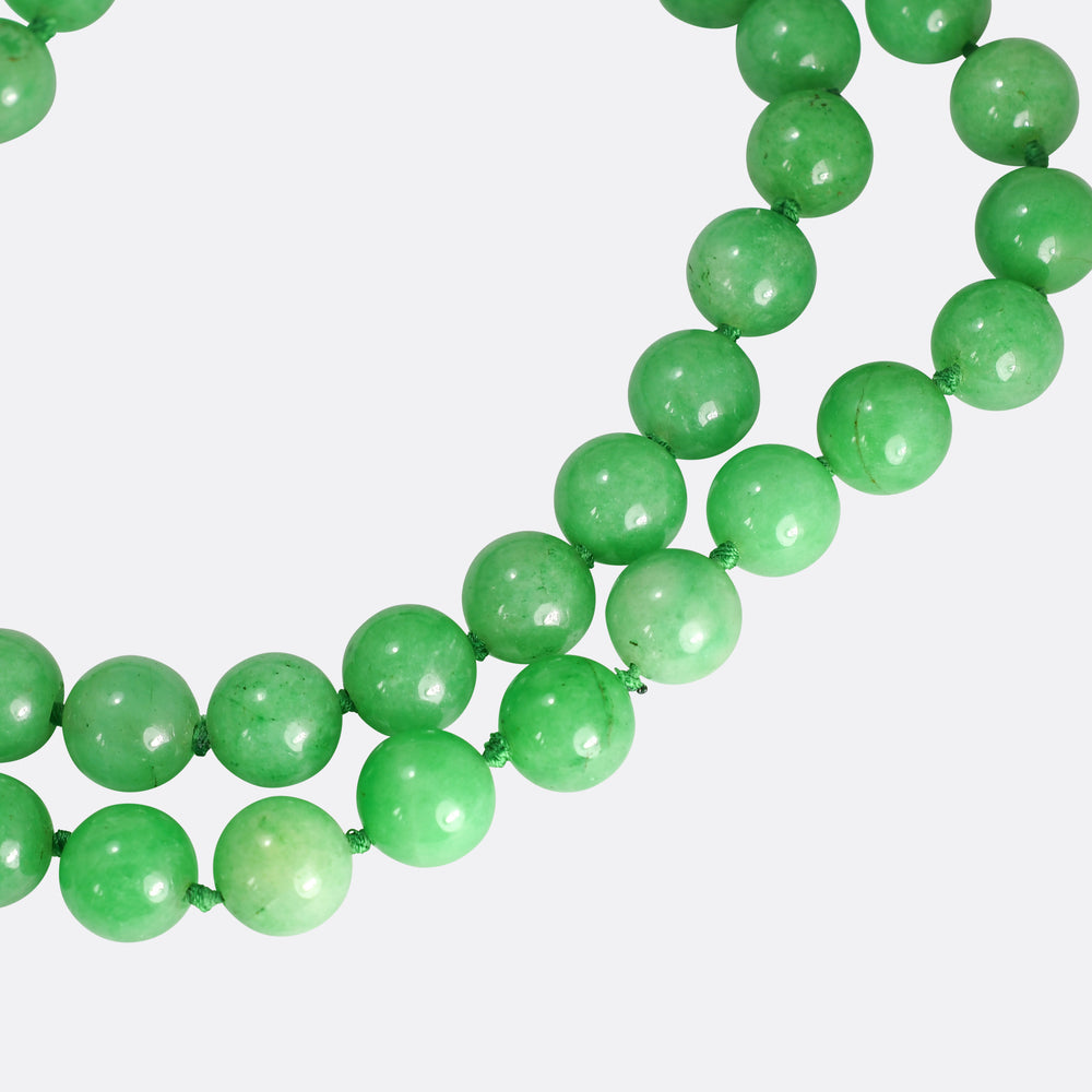 1920's Jade Bead Necklace