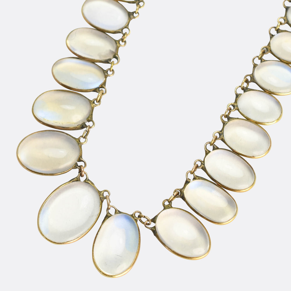 1930's Moonstone Fringe Necklace