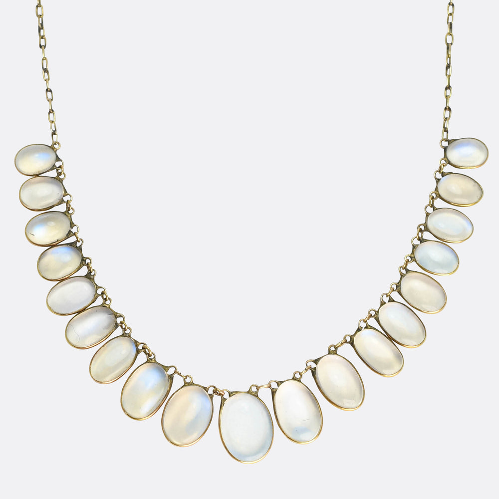 1930's Moonstone Fringe Necklace