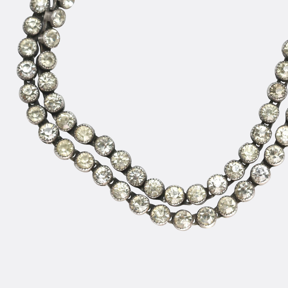 1920's Paste Gemstone Chain Necklace