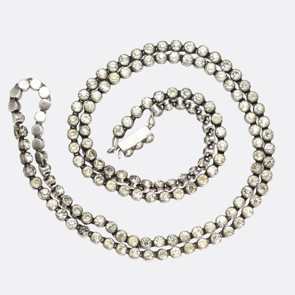 1920's Paste Gemstone Chain Necklace