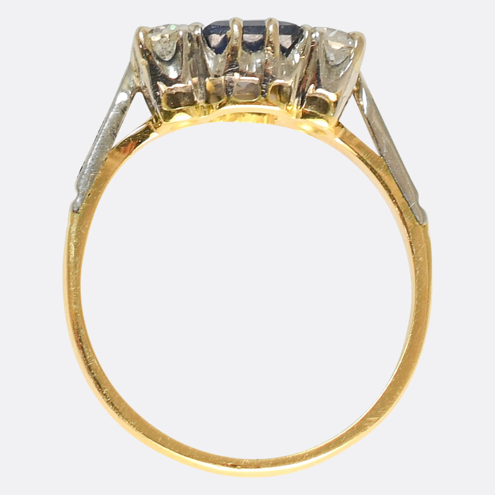 1920's Sapphire & Diamond Cluster Ring