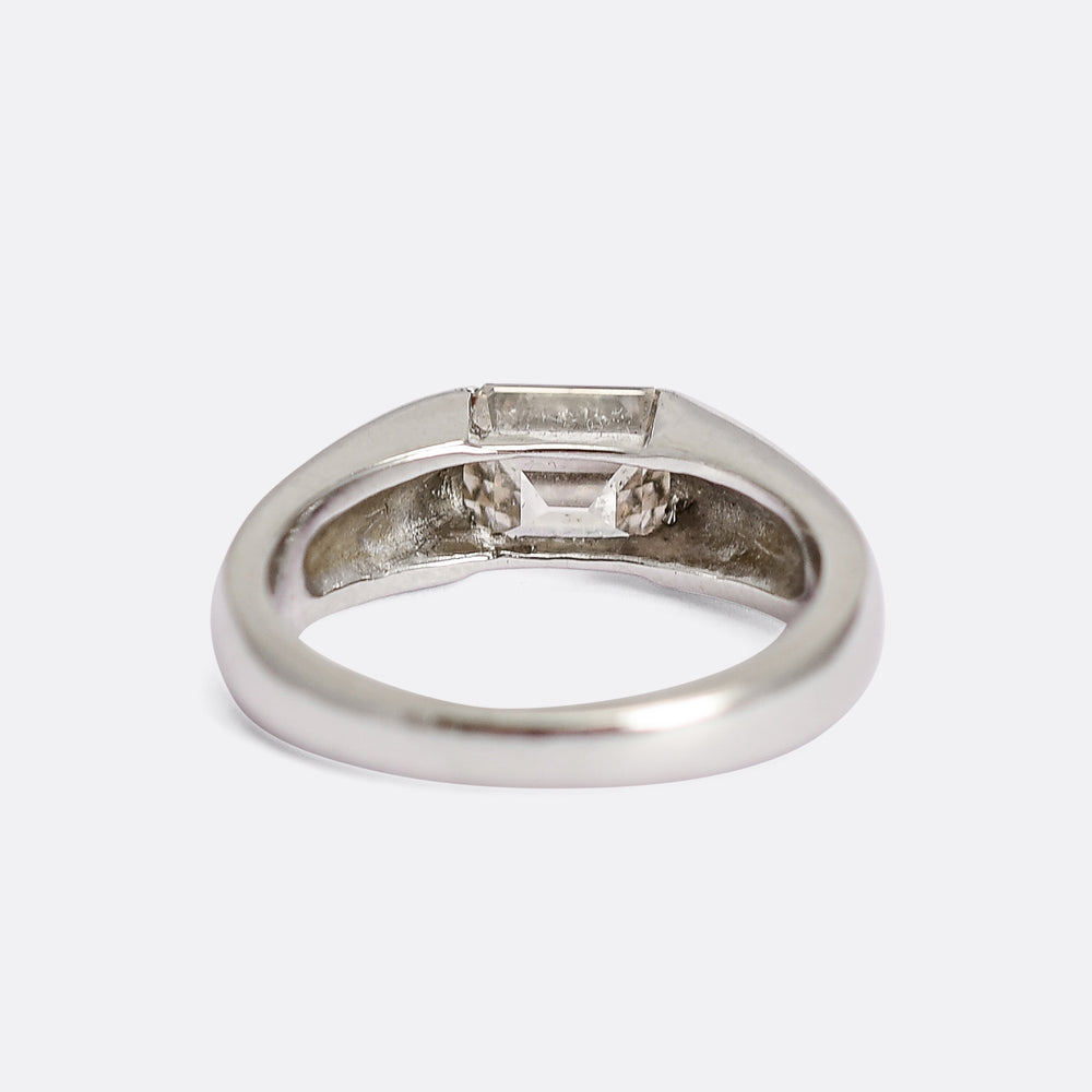 1920's 'A Touch of Pink' Carré Cut Diamond Platinum Ring