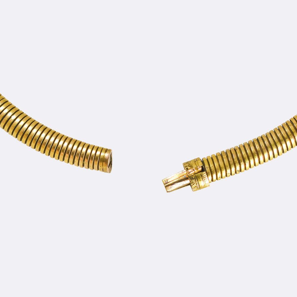 1930's 14k Gold Tubogas Necklace