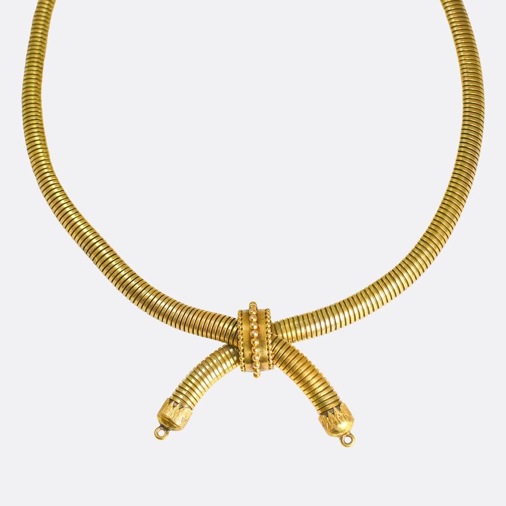 1930's 14k Gold Tubogas Necklace