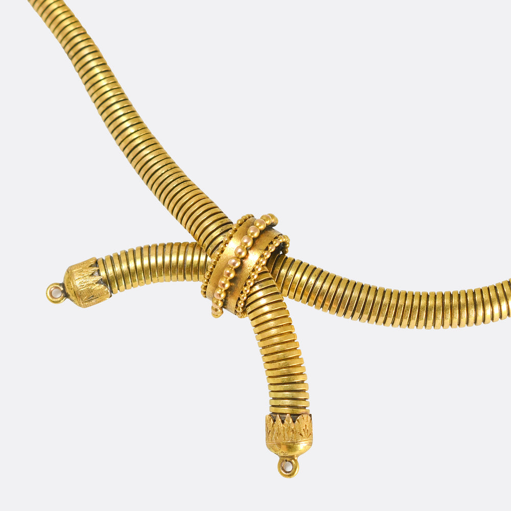 1930's 14k Gold Tubogas Necklace