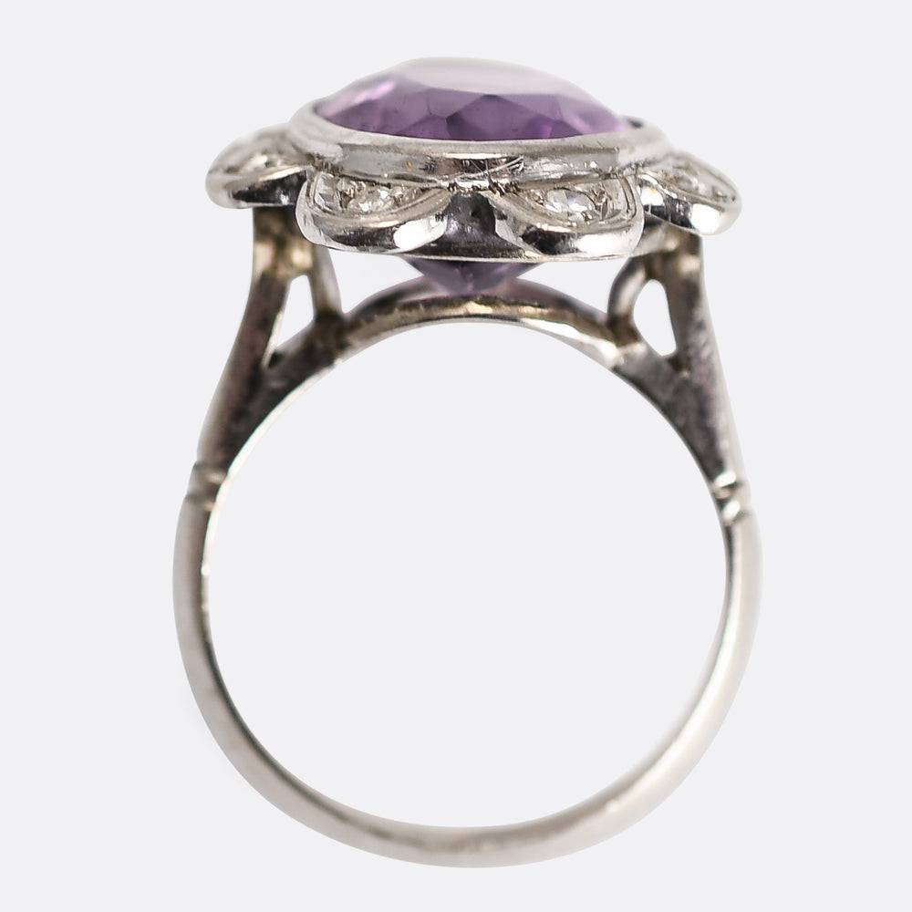 1930's Amethyst Flower Cluster Ring