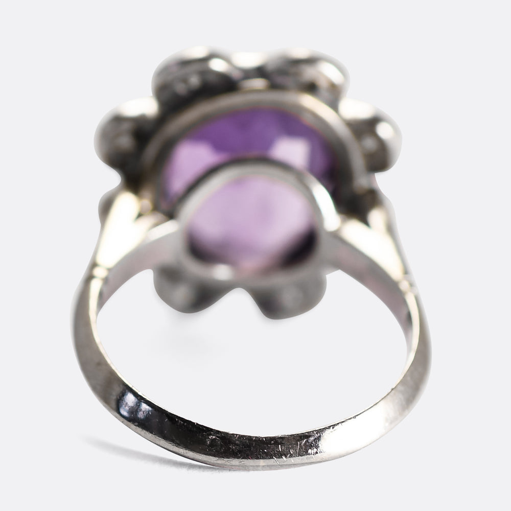 1930's Amethyst Flower Cluster Ring