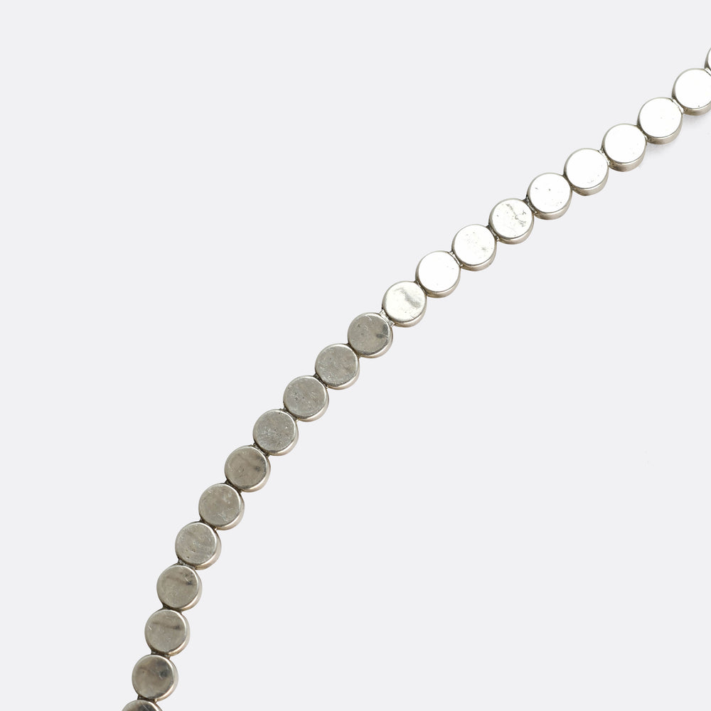 1930's Blue & White Paste Tennis Bracelet