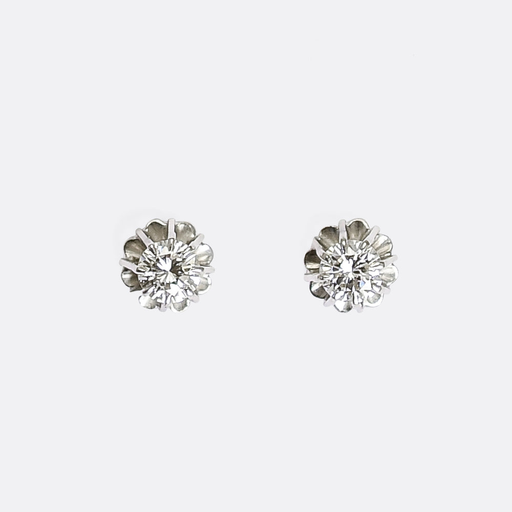 1930's Diamond Stud Earrings