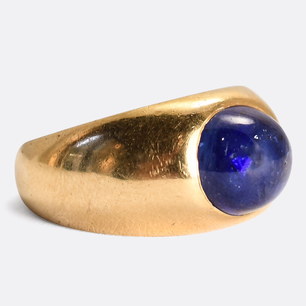 1930's French Ceylon Sapphire Cabochon Ring