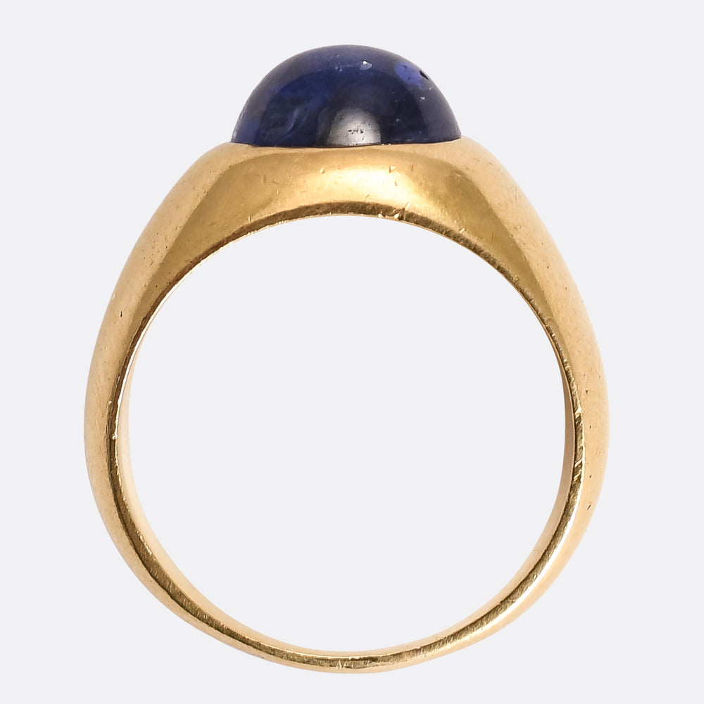 1930's French Ceylon Sapphire Cabochon Ring