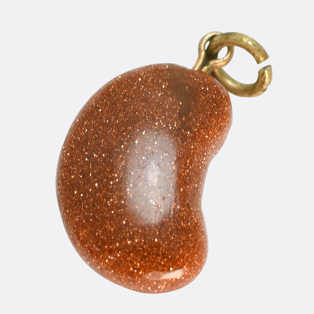 1930's Goldstone Lucky Bean Charm