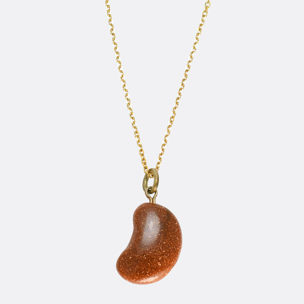 1930's Goldstone Lucky Bean Charm