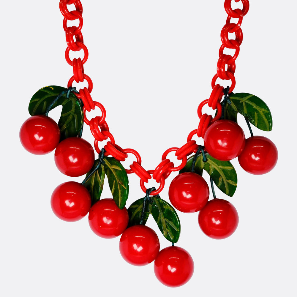 1940's Bakelite Cherry Necklace