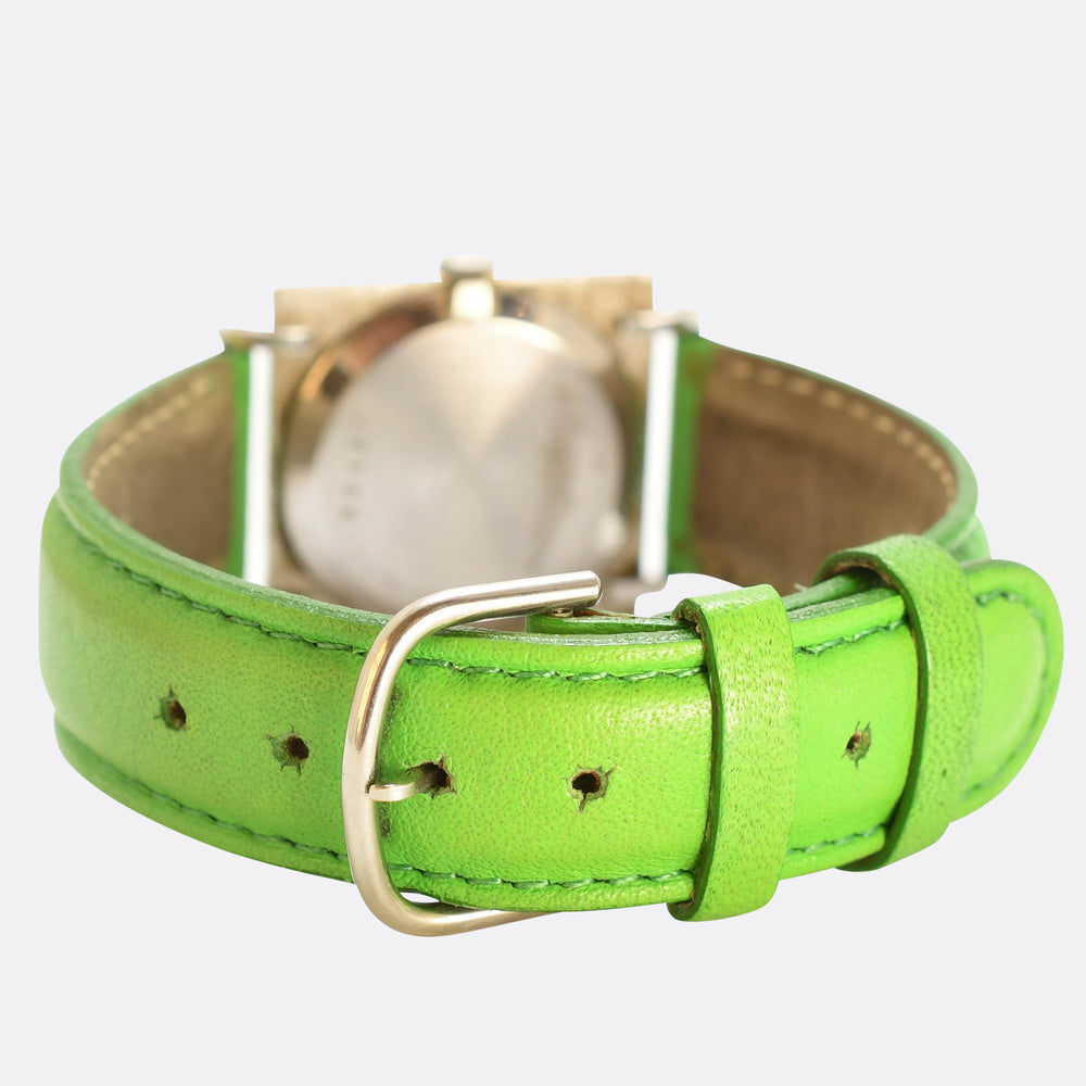 1970's Lucien Piccard Diamond & 14k White Gold Wristwatch