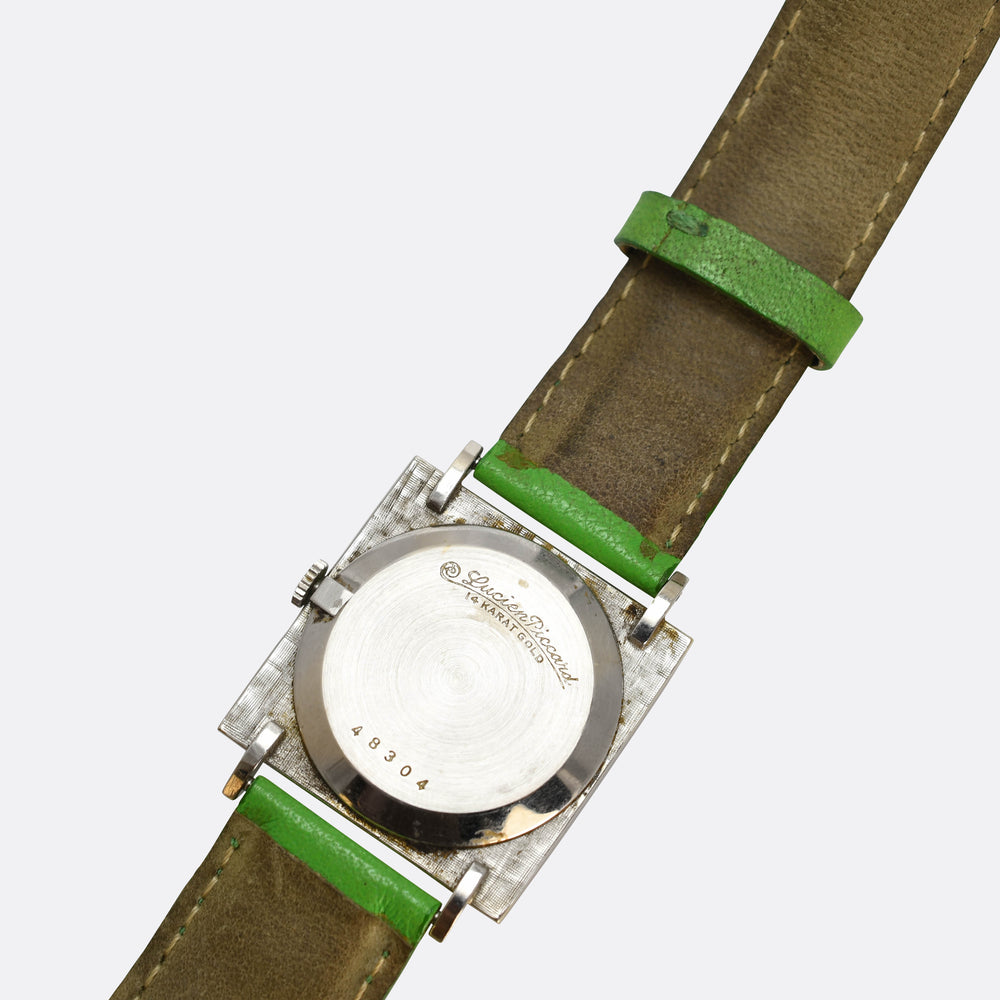 1970's Lucien Piccard Diamond & 14k White Gold Wristwatch