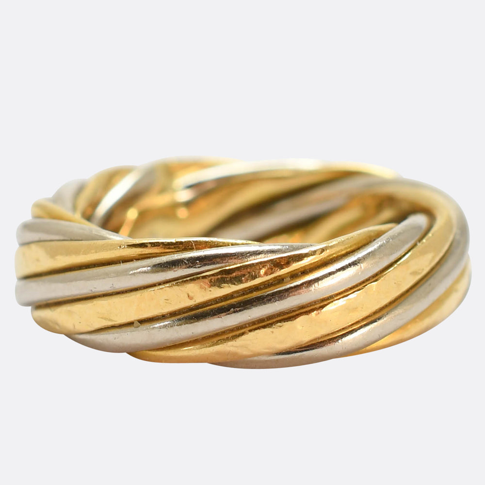 1980s Van Cleef & Arpels Bi-Metal Twist Ring