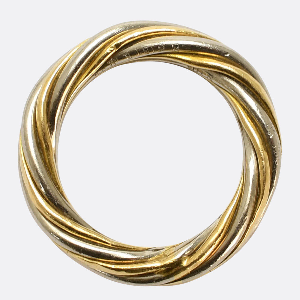 1980s Van Cleef & Arpels Bi-Metal Twist Ring