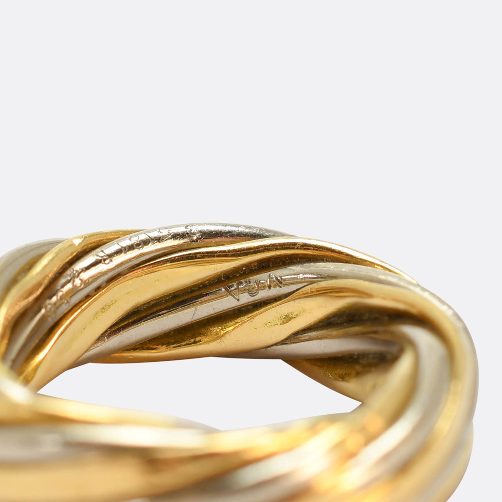 1980s Van Cleef & Arpels Bi-Metal Twist Ring