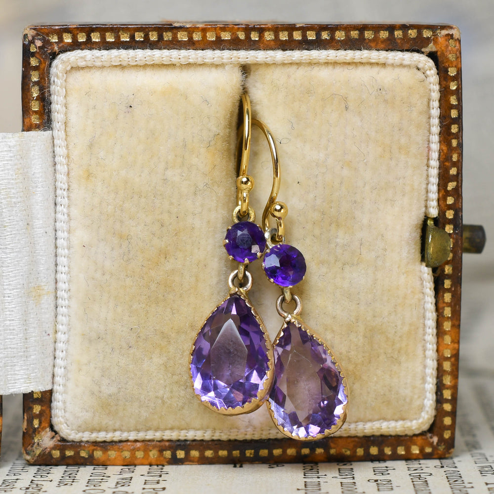 Late Victorian Amethyst Drop Earrings