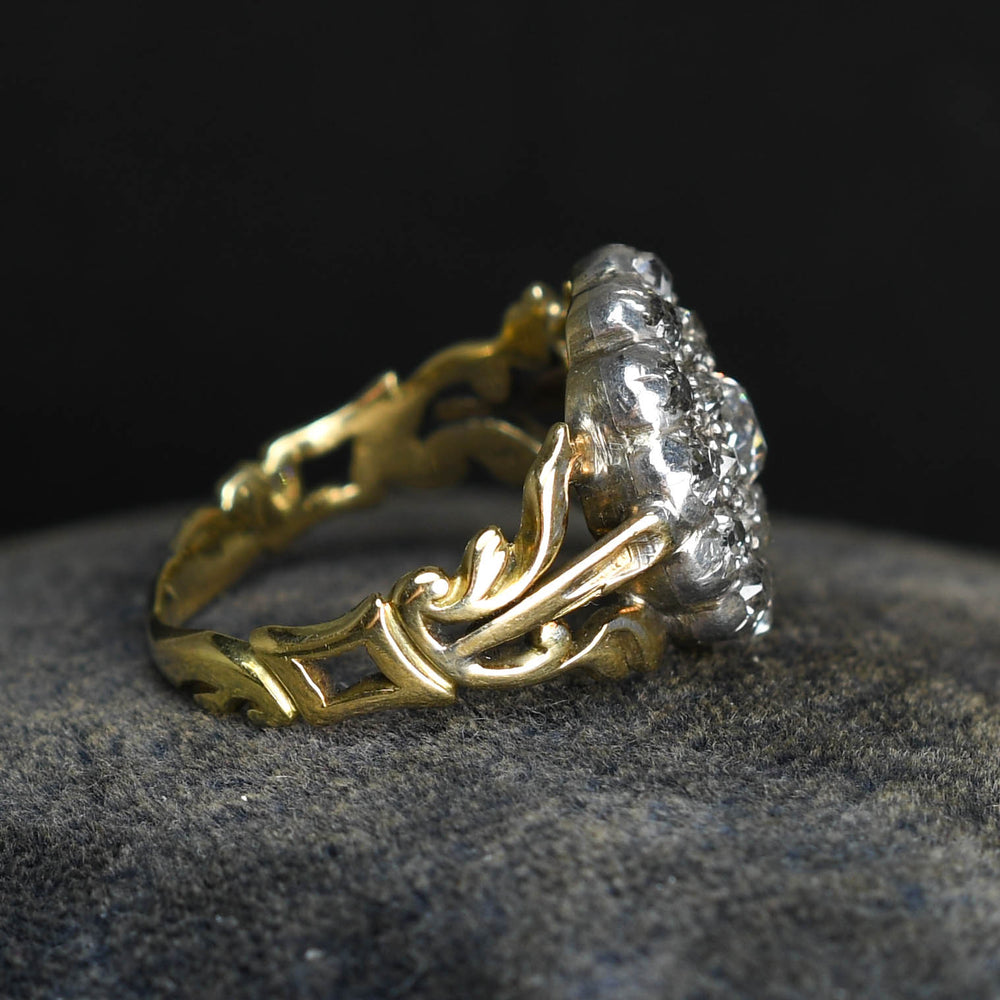 Georgian Old Cut Diamond Cobblestone Cluster Ring