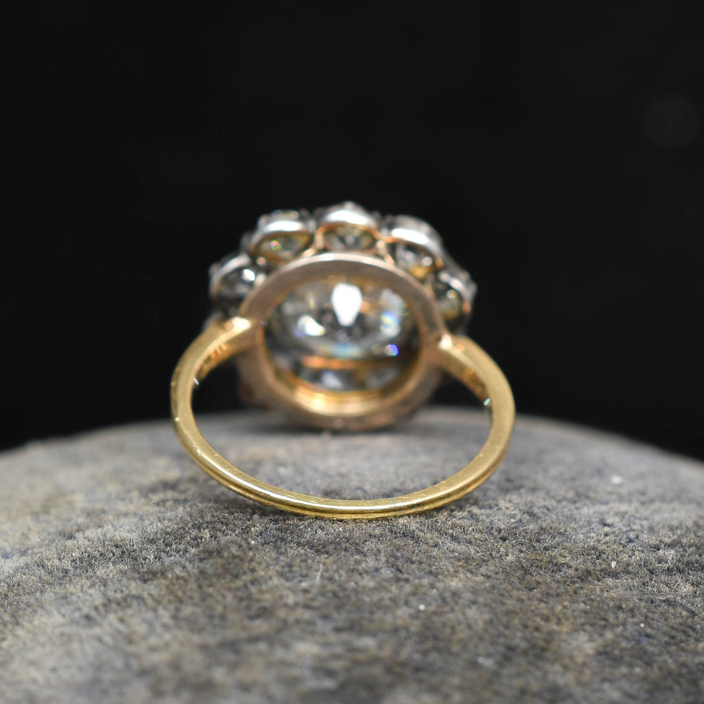 Georgian 5.36ct Old Cut Diamond Cluster Ring