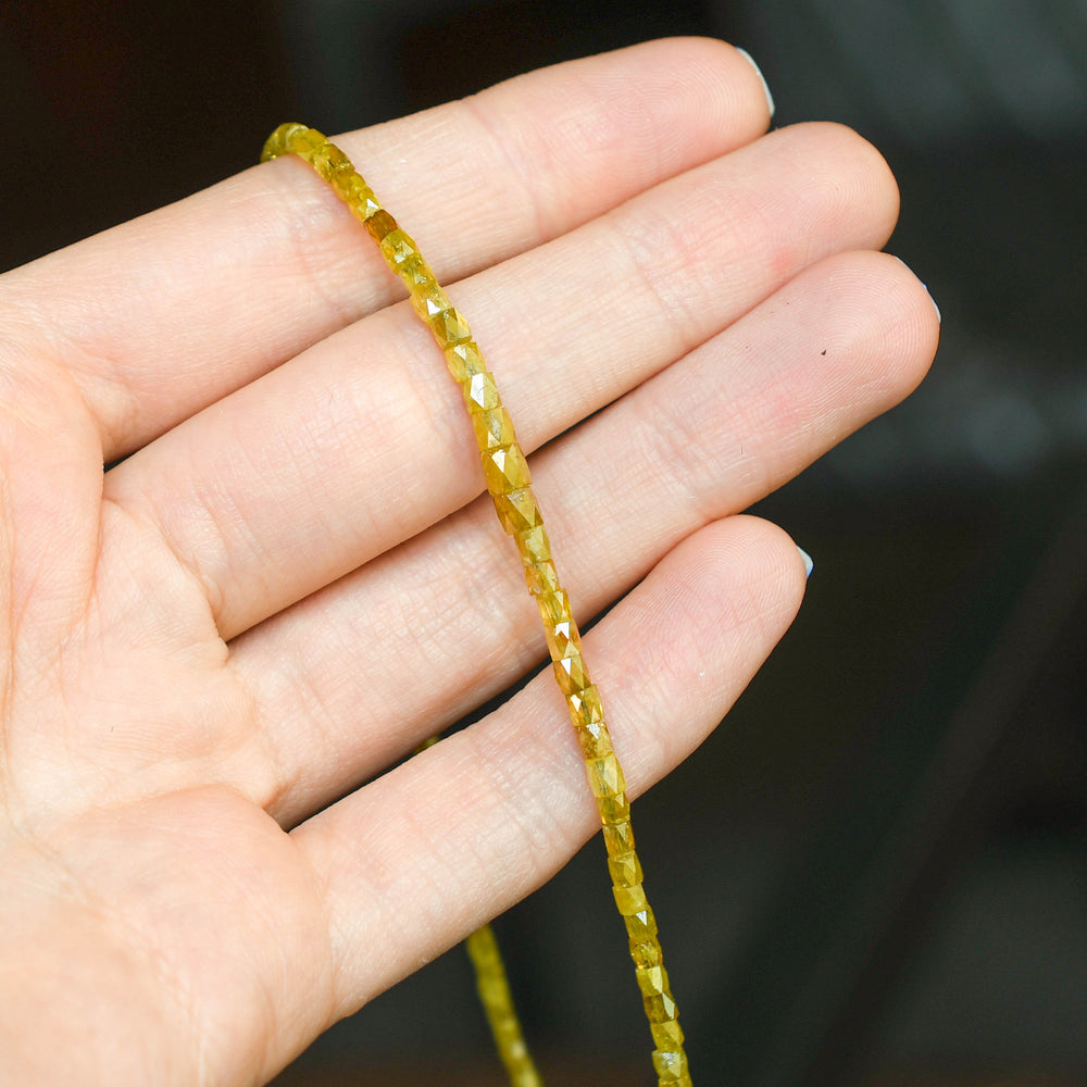 1930's Yellow Diamond Bead Necklace