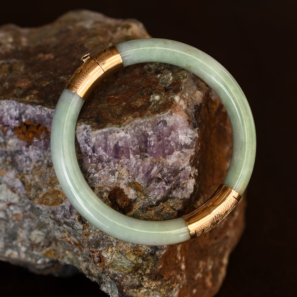 Victorian Jade & Gold Bangle